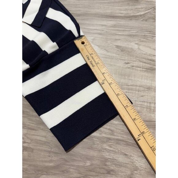 NWT Ann Taylor Women's Black/White Striped Polo Crop Sweater Top - Size M/P - Picture 6 of 12